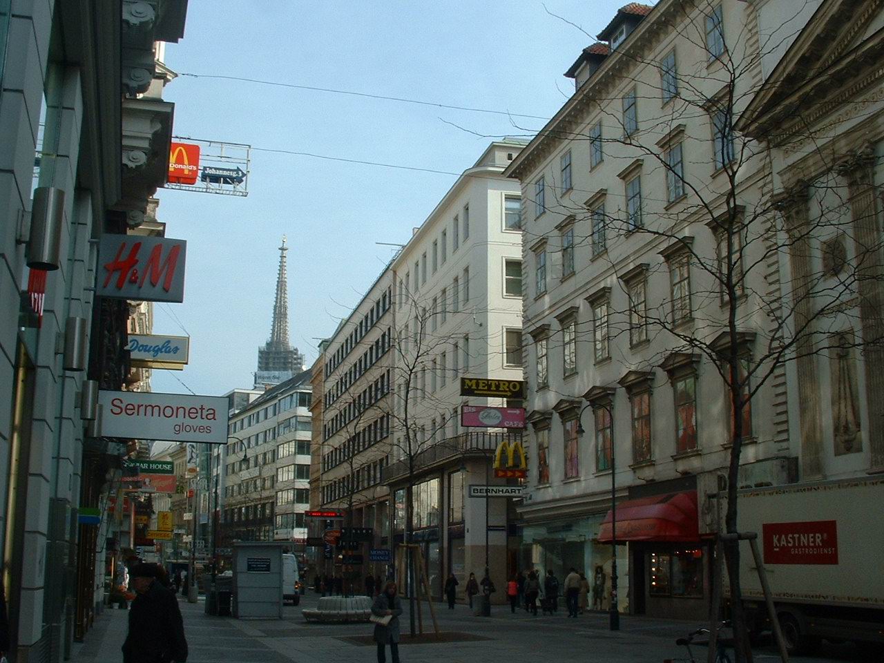 Blick auf die Kärntner Straße Richtung Stephansplatz aus dem Jahre 2006